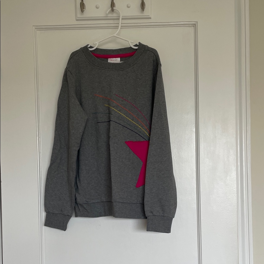 Hanna Andersson Gray Sweatshirt with Pink Accents